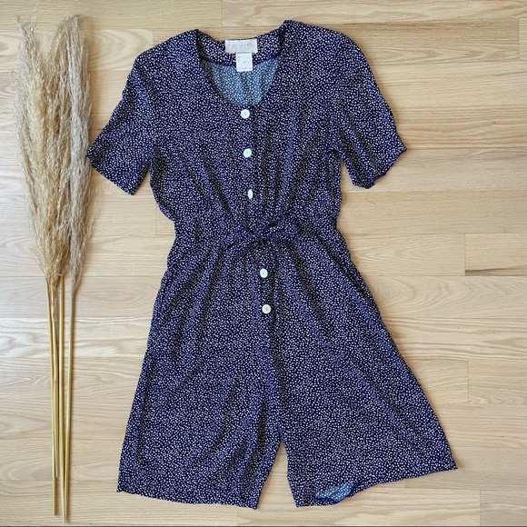 Vintage Pants - Vintage Made in Canada Button Front Romper by Nancy G.